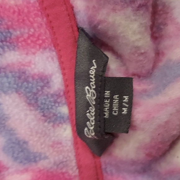 Eddie Bauer Pink and Purple Soft Fleece Long Sleeve Half Zipper Pullover SIze M - Picture 8 of 10
